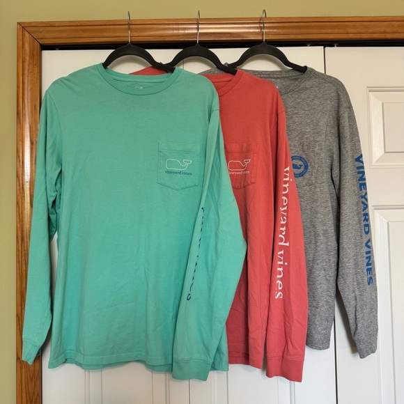 Vineyard Vines Men’s 100% Cotton Long Sleeves Pocket Tee - set of 3 - Picture 1 of 8